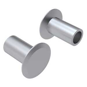 150 Degree Flat Countersunk Head Semi-Tubular Rivet, .123" Dia, .281" L, Aluminum Alloy, Anodized