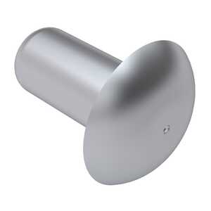 Domed Head Solid Rivet, .067" Mounting Hole Dia., 1/4" L, Aluminum Alloy, Anodized Clear