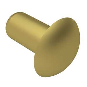 Domed Head Solid Rivet, .067" Mounting Hole Dia., 1/2" L, Aluminum, Chem Film Gold