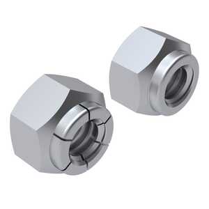 1" - 12 Steel, Hex Locknut w/ Segmented Beam Lock or Elliptical Lock, Aluminum Coating, Ion Vapor Deposited