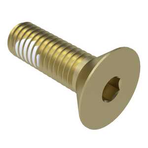1/2"-13 x 1", 82 Degree Flat Head Socket Screw, Hex Drive, Fully Threaded, Alloy Steel, Zinc, Locking Element