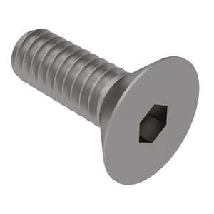 1/4"-28 x 1", 82 Degree Flat Head Socket Screw, Hex Drive, Fully Threaded, Stainless Steel, Passivated