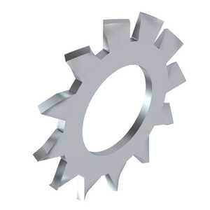 #6 External Tooth Lock Washer, .141" ID, .320" OD, .016" - .022" Thickness, Carbon Steel, Zinc, MS35335-30