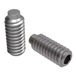 1/4"-20 Hex Half-Dog Socket Set Screw, 1" L, Stainless Steel, Passivated