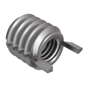 1/4" - 20 Solid Wall Insert, Stainless Steel, Passivated, Thin Wall, Key Locking, .37" Long