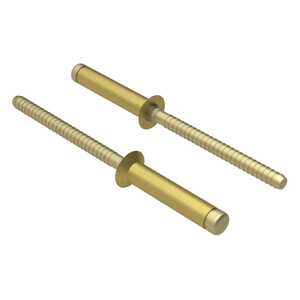 1/4" Nominal Dia., 100 Degree Flush Head, Pull Type Blind Rivet, Alloy Steel, Cadmium, Grip Range .156"-.220", Single Action Fastener Installed w/ Single Action Tool