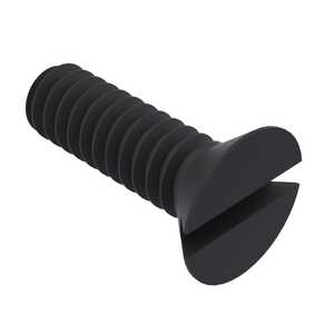 Essentra 0-80 X 1/4" Long, Slotted, 82 Degree Flat Head, Nylon Machine Screw, Black