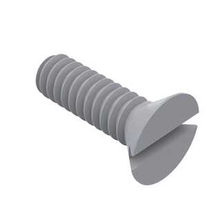 Essentra 0-80 X 1/4" Long, Slotted, 82 Degree Flat Head, Nylon Machine Screw, Natural
