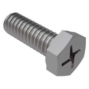 MJ3 x 10mm Long, Offset Cruciform Hex Head Machine Screw, A286 Stainless Steel - NA0067A030010