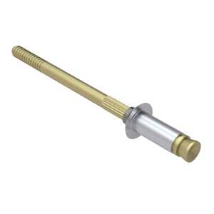 1/8" Nominal Dia., Protruding Head Blind Rivet, Locked Spindle, Aluminum, Anodized or Chem Film, Grip Range .020" - .062"