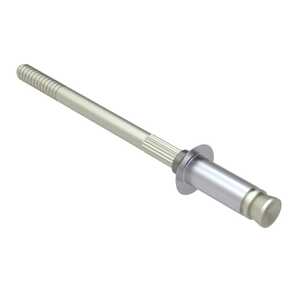 1/8" Nominal Dia., Protruding Head Blind Rivet, Locked Spindle, Aluminum, Anodized or Chem Film, Grip Range .063" - .125"