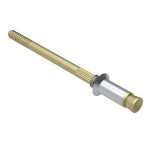 1/8" Nominal Dia., 100 Degree Flush Head Blind Rivet, Locked Spindle, Aluminum, Anodized or Chem Film, Grip Range .045" - .062"