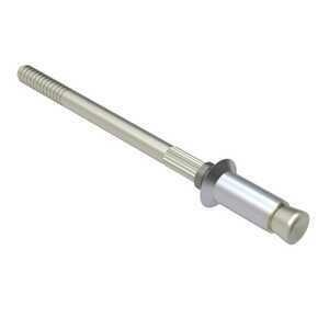 1/8" Nominal Dia., 100 Degree Flush Head Blind Rivet, Locked Spindle, Aluminum, Anodized or Chem Film, Grip Range .126" - .187"