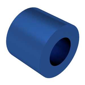 1/4" Round Aluminum Alloy Spacer, 7/16" L, .127" ID, Blue Chemical Film