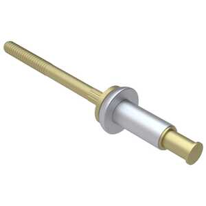 0.190" Nominal Dia., Protruding Head Bulbing Blind Rivet, Either Visible or Internal Lock Type, Aluminum Alloy Sleeve, Chem Film Clear, Alloy Steel Mandrel, Grip Range .000" - .062"