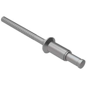 0.190" Nominal Dia., 100 Degree Flush Shear Head Bulbing Blind Rivet, Either Visible or Internal Lock Type, Aluminum Alloy Sleeve, Chem Film Clear, Stainless Steel Mandrel, Grip Range .000" - .125"