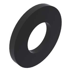 Essentra #0 Flat Washer, .035" ID, .1" OD, .060" Thickness, Nylon, Black