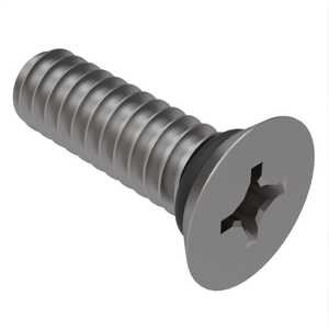 Zago 4-40 X 3/8" L, Phillips, 100 Degree Flat Head Sealing Screw, Stainless Steel, EPDM O-Ring