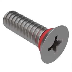 Zago 2-56 X 3/4" L, Phillips, 82 Degree Flat Head Sealing Screw, Stainless Steel, Silicone O-Ring