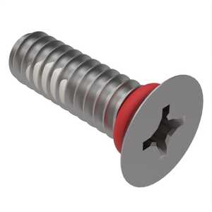 Zago 2-56 X 3/16" L, Phillips, 100 Degree Flat Head Sealing Screw, Stainless Steel, Silicone O-Ring, Nylon Patch