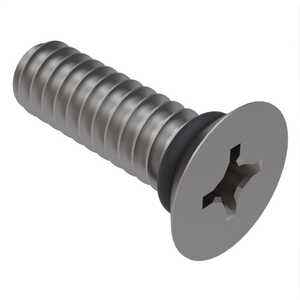 Zago M6 X 12mm L, Phillips, 90 Degree Flat Head Sealing Screw, Stainless Steel, Viton® O-Ring