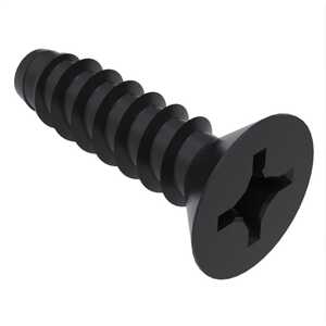 #0 X 1/4" Long, Flat 82 Degree Head, Type B Tapping Screw, Phillips, Steel, Black Oxide. Specification - ASME B18.6.3