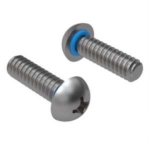 Zago 10-32 X 1/2" L, Phillips, Round Sealing Screw, Stainless Steel, Fluorosilicone O-Ring