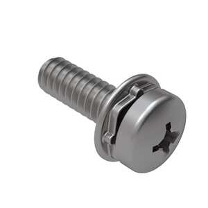 1/4"-20 X 1/2" L, Phillips, Pan Head, SEMS Machine Screw. Stainless Steel, Square Cone Lock Washer. Screw per ASME B18.6.3