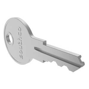 Southco Key, 1 Flat, Brass, Nickel Plated, Code CH751