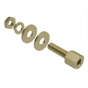 RAF 3/16" Steel Hex Jack Screw w/ Hardware, 9/16" L, Zinc Yellow