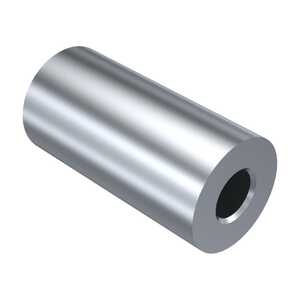 Lyn-Tron 1/4" Round Steel Spacer Spacer, .145" ID, .187" L, Zinc Clear Trivalent