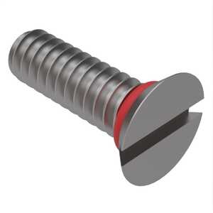 Zago 4-40 X 1/2" L, Slotted, 82 Degree Flat Head Sealing Screw, Stainless Steel, Silicone O-Ring