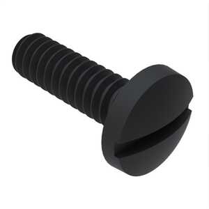 Essentra 0-80 X 1/4" Long, Slotted, Binding Head, Nylon Machine Screw, Black