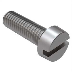M1 X 4mm Long, Slotted, Cheese Head Machine Screw, Stainless Steel. Specification - DIN84A