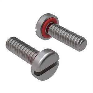 Zago 8-32 X 5/8" L, Slotted, Pan Head Sealing Screw, Stainless Steel, Silicone O-Ring