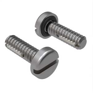 Zago M3 X 12mm L, Slotted, Pan Head Sealing Screw, 316 Stainless Steel, Viton® O-Ring, Nylon Strip