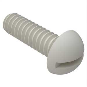 Essentra 0-80 X 1/4" Long, Slotted Round Head Machine Screw, Nylon, Natural