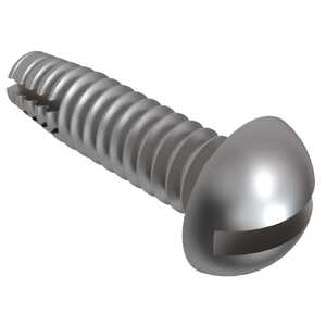 #10 X 1" Long, Round Head, Type F Thread Cutting Screw, Slotted, 410 Stainless Steel, Passivated