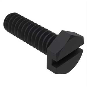Essentra 1/2"-13 X 1" Long, Slotted Hex Head Machine Screw, Nylon, Black