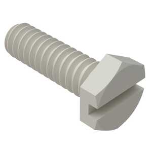 Essentra 1/2"-13 X 1" Long, Slotted Hex Head Machine Screw, Nylon, Natural