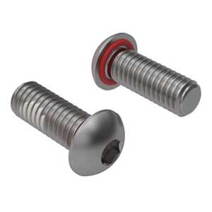 Zago M3 X 12mm L, Hex, Button Head Sealing Screw, Stainless Steel, Nylon Patch, Silicone O-Ring