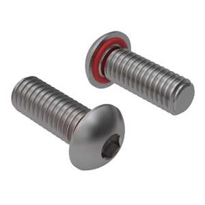 Zago M4 X 12mm L, Hex, Button Head Sealing Screw, Stainless Steel, Silicone O-Ring