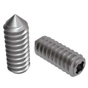0-80 X 1/16" Long, Cone Point, Socket Set Screw. 4 Spline, Stainless Steel. Specification - ASME B18.3