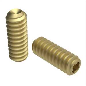 0-80 X 1/16" Long, Cup Point, Socket Set Screw, 4 Spline, Alloy Steel, Cadmium Yellow, Specification - ASME B18.3