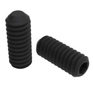 Essentra 1/2"-13 Hex Head Set Screw, Flat Point, 1" L, Nylon, Black