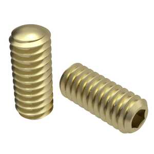 1/2"-20 X 3" L, Oval Point, Headless Socket Set Screw, Hex Drive, Alloy Steel, Cadmium.