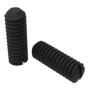 Essentra 1"-8 Slotted Headless Set Screw, Flat Point, 5/8" L, Nylon, Black
