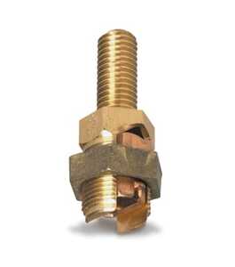 Long Stud Double Service Post Connector, Copper, Stud Size 3/8 - 16 x 1 1/8