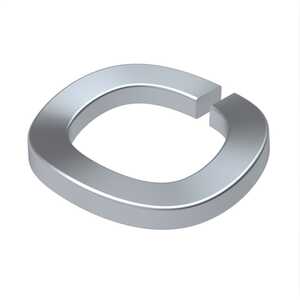 M10 Curved Split Lock Washer, 10.2mm ID, 18.1mm OD, 1.7mm - 1.9mm Thickness, Steel, Mechanical Zinc. Specification - DIN128A