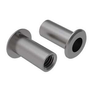 Flat Head Blind Rivet Nut, 1/2"-13 Thread Size, 5/8" Body Dia., .150 - .250" Grip Range, Keyed Open End, 430 Stainless Steel, Passivated